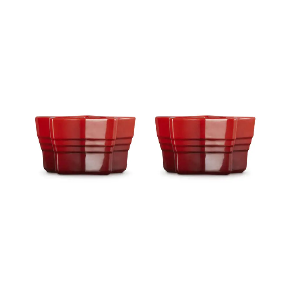Le Creuset Stoneware Set of 2 Star Cerise Ramekins